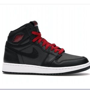 Nike Air Jordan 1 Retro High OG GS Black Satin/Gym Red Size 5Y (women’s 6.5)